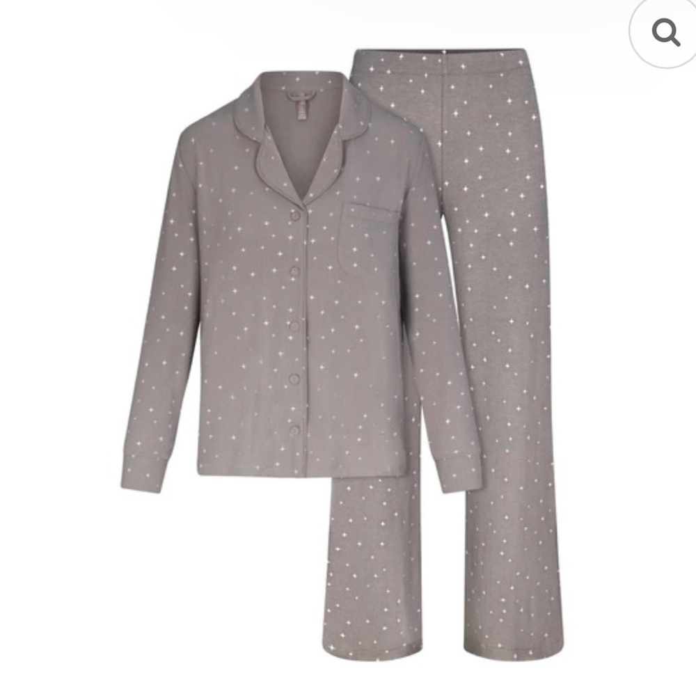 Skims Soft Lounge Pajama Set (Gray Sparkle)